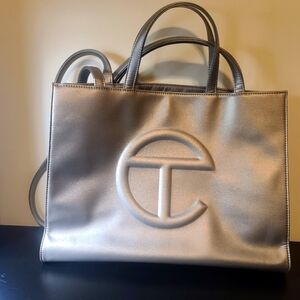 Telfar Medium Shopping Tote in Pewter